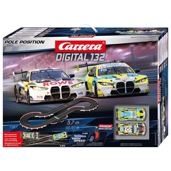 Circuit électrique - CARRERA Digital 132 - Pole Position - Échelle 1:32 - 2 BMW M4 de course - Des 8 ans Circuit électrique - CARRERA Digital 132 - Pole Position - Échelle 1:32 - 2 BMW M4 de course - Des 8 ans