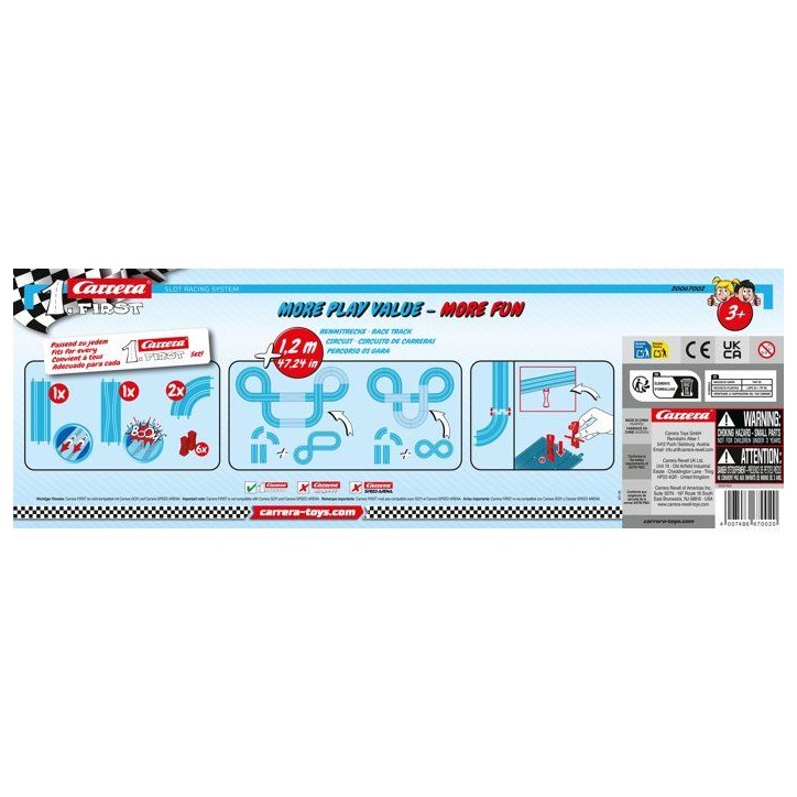 Accessoires de circuits - CARRERA First - Pack d'extension simple - Des 3 ans Accessoires de circuits - CARRERA First - Pack d'extension simple - Des 3 ans
