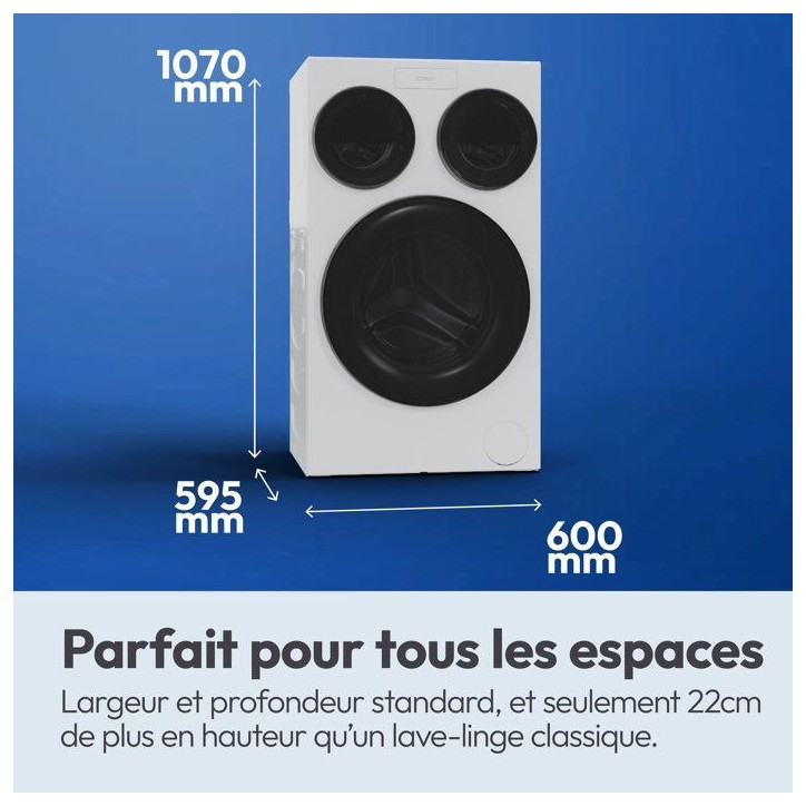 Lave-linge hublot CANDY Multiwash MQD 410CBL9-47 - 10kg - 1400 trs/min - 3 tambours - Classe A - Blanc Lave-linge hublot CANDY Multiwash MQD 410CBL9-47 - 10kg - 1400 trs/min - 3 tambours - Classe A - Blanc