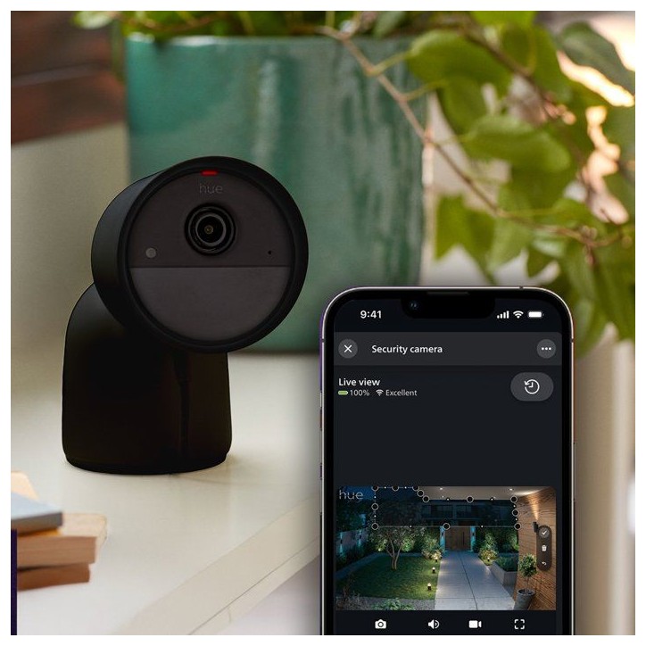 Caméra connectée - Philips Hue - Extérieur - Filaire - Vision nocture - 2K - Noir Caméra connectée - Philips Hue - Extérieur - Filaire - Vision nocture - 2K - Noir