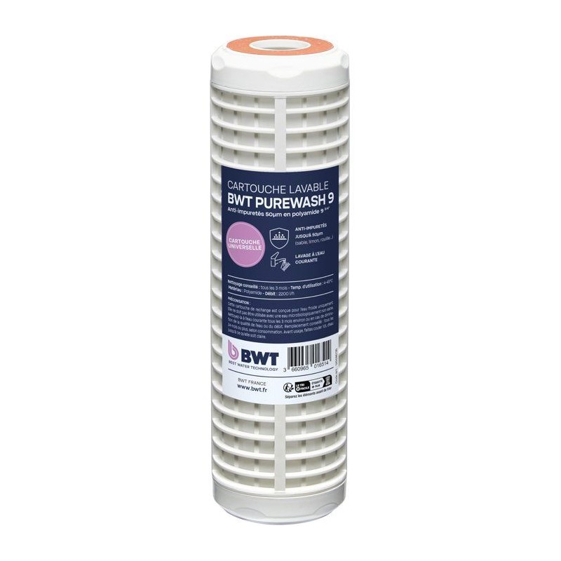 Cartouche lavable - BWT - 50 µm - Préfiltration économique - Retien