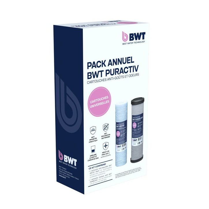 Pack cartouches - BWT - ARCTIC 20 µm + PUREBLOCK 10 µm - Charbon actif - Filtration impuretés Pack cartouches - BWT - ARCTIC 20 µm + PUREBLOCK 10 µm - Charbon actif - Filtration impuretés