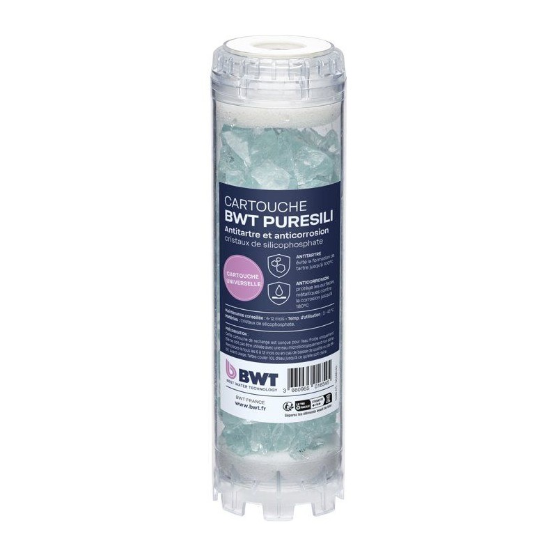 Cartouche antitartre - BWT - PURESILI - Cristaux silicophosphates - An