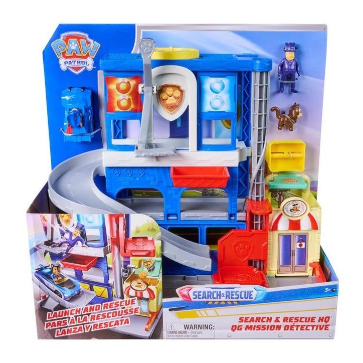 Coffret QG interactif - Mission Détective Brigade Canine - Ascenseur rotatif - Véhicule course+remorque - Figurines Chase