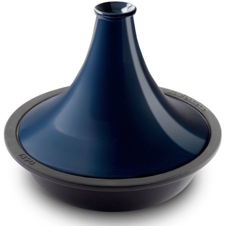 Tajine en fonte - LA FONDERIE 1890 - TINGHIR - Ø 29 cm - Tous feux dont induction - Couvercle céramique - Bleu