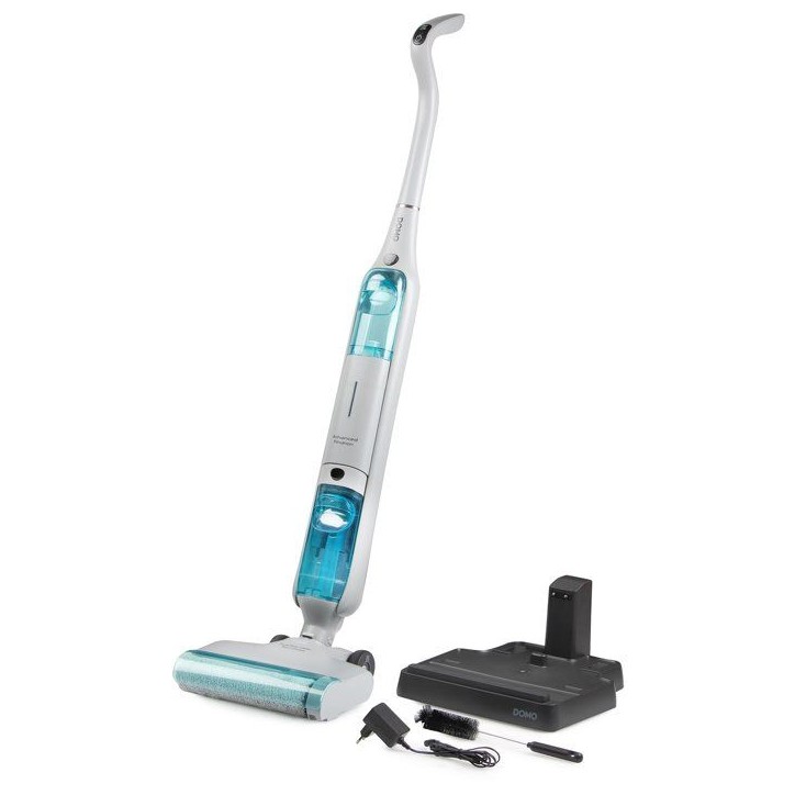 Aspirateur balai laveur - DOMO DO253SW - 10 000 Pa - 35 min - 75 m² - 450 ml - Blanc / Bleu Aspirateur balai laveur - DOMO DO253SW - 10 000 Pa - 35 min - 75 m² - 450 ml - Blanc / Bleu