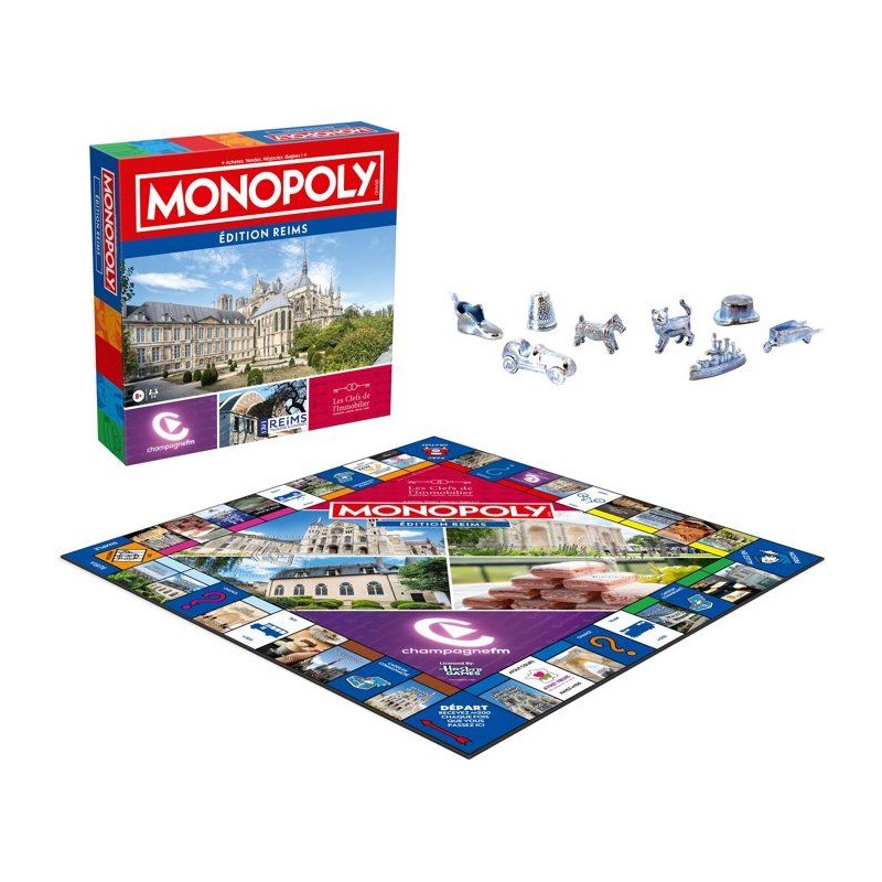 MONOPOLY Reims - Jeu de société - WINNING MOVES - 2 a 6 joueurs - De