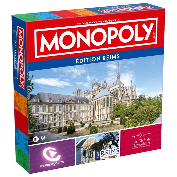 MONOPOLY Reims - Jeu de société - WINNING MOVES - 2 a 6 joueurs - Des 8 ans MONOPOLY Reims - Jeu de société - WINNING MOVES - 2 a 6 joueurs - Des 8 ans
