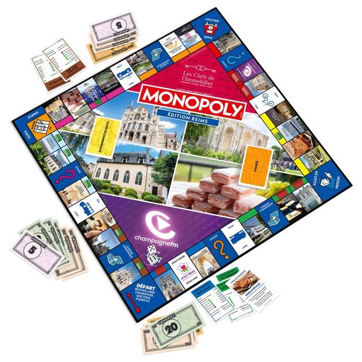 MONOPOLY Reims - Jeu de société - WINNING MOVES - 2 a 6 joueurs - Des 8 ans MONOPOLY Reims - Jeu de société - WINNING MOVES - 2 a 6 joueurs - Des 8 ans
