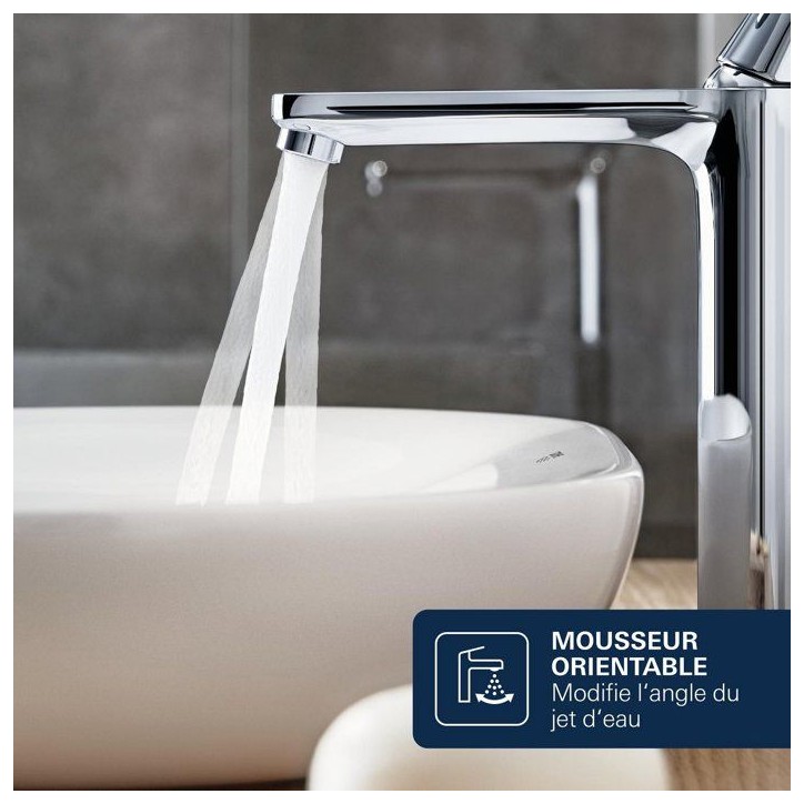 Mitigeur de lavabo - GROHE DICE - Taille XL - Corps lisse sans vidage - Chrome Mitigeur de lavabo - GROHE DICE - Taille XL - Corps lisse sans vidage - Chrome