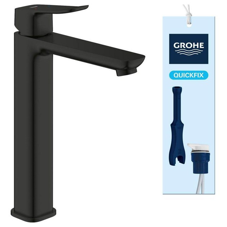 Mitigeur de lavabo - GROHE DICE - Taille XL - Corps lisse sans vidage - Noir mat Mitigeur de lavabo - GROHE DICE - Taille XL - Corps lisse sans vidage - Noir mat