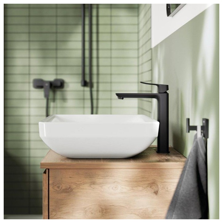 Mitigeur de lavabo - GROHE DICE - Taille XL - Corps lisse sans vidage - Noir mat Mitigeur de lavabo - GROHE DICE - Taille XL - Corps lisse sans vidage - Noir mat