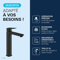 Mitigeur de lavabo - GROHE DICE - Taille XL - Corps lisse sans vidage