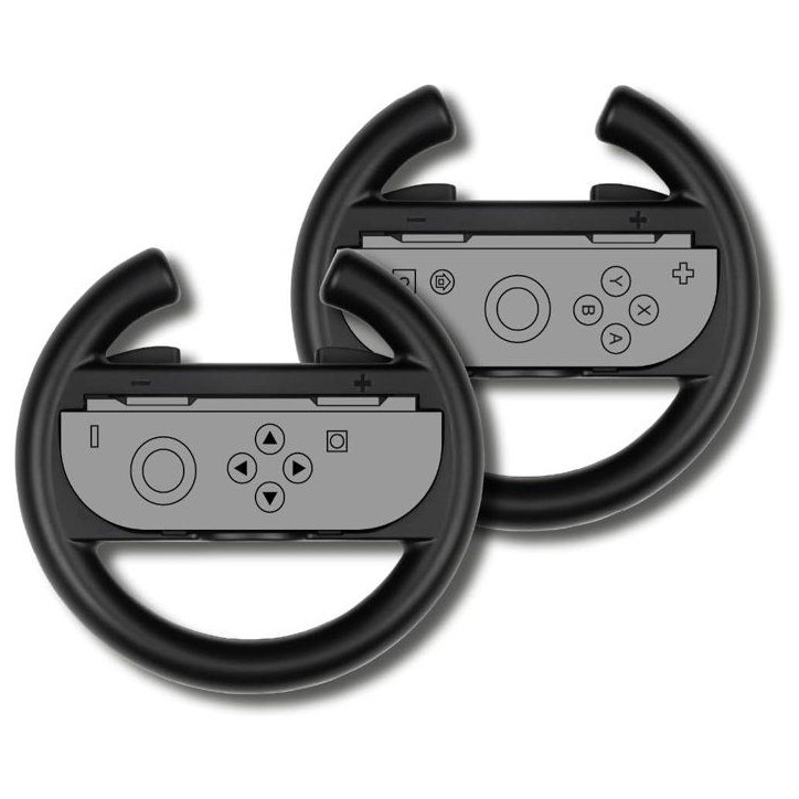 Paire de volants de course - Manettes Joy-Con Nintendo Switch 2 - Konix - Plastique - Noir Paire de volants de course - Manettes Joy-Con Nintendo Switch 2 - Konix - Plastique - Noir