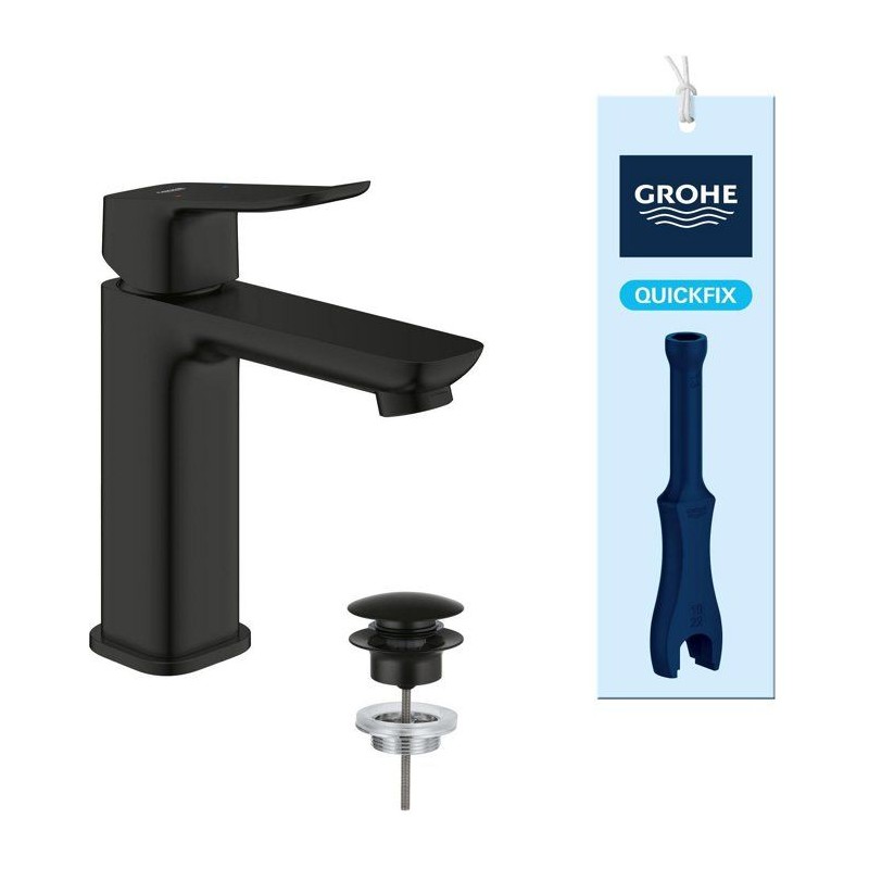 Mitigeur de lavabo - GROHE DICE - Taille M - Vidage clic-clac - Noir m