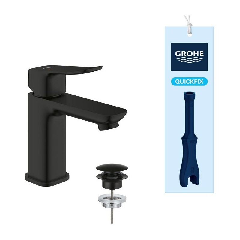 Mitigeur de lavabo - GROHE DICE - Taille S - Clic-clac - Noir mat
