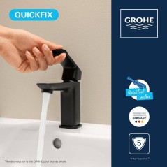 Mitigeur de lavabo - GROHE DICE - Taille S - Clic-clac - Noir mat