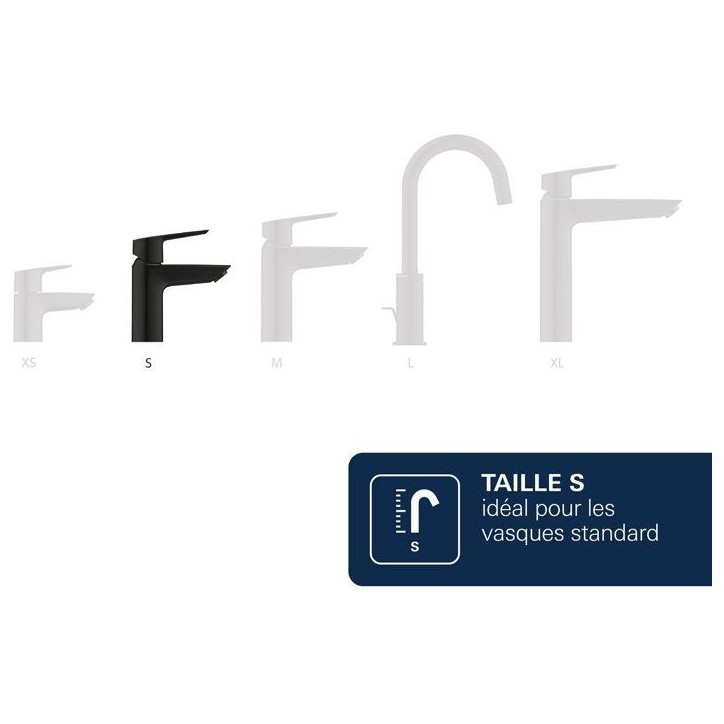 Mitigeur de lavabo - GROHE DICE - Taille S - Clic-clac - Noir mat Mitigeur de lavabo - GROHE DICE - Taille S - Clic-clac - Noir mat