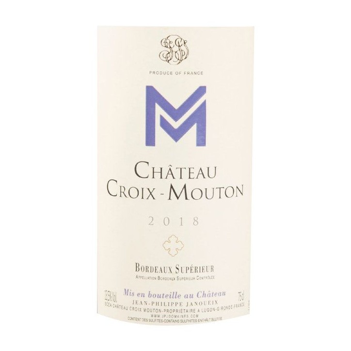 Château Croix-Mouton 2018 Bordeaux Supérieur - Vin rouge de Bordeaux