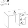 Bureau - BALI - Blanc - 1 tiroir / 1 porte - 110,3 x 50,2 x 74,2 cm