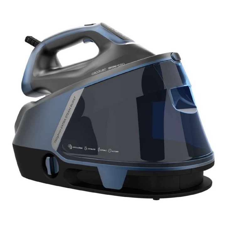 Centrale vapeur - CECOTEC - IronHeroH-3000 Station Geyser - 3000 W - 600 g/min - Noir / Bleu Centrale vapeur - CECOTEC - IronHeroH-3000 Station Geyser - 3000 W - 600 g/min - Noir / Bleu