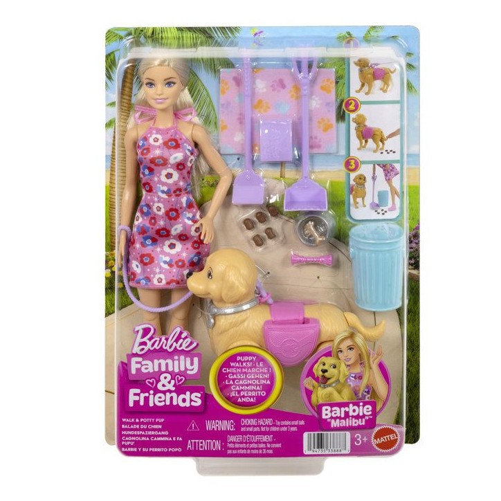 Poupée - MATTEL - JJB46 - Chiot qui marche - Fait ses besoins - Accessoires inclus Poupée - MATTEL - JJB46 - Chiot qui marche - Fait ses besoins - Accessoires inclus