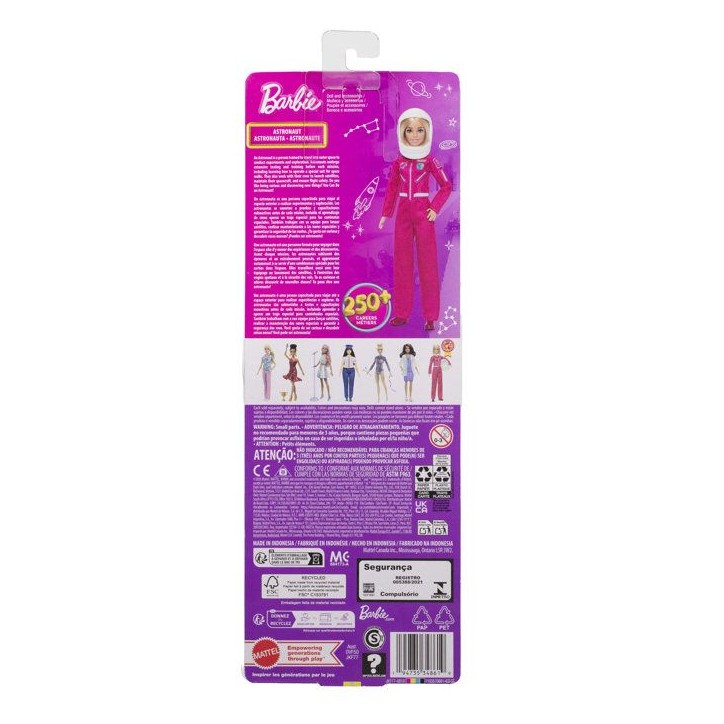 Barbie poupée Astronaute - L'espace - Rose - Tenue amovible - MATTEL - JKF77 - Des 3 ans Barbie poupée Astronaute - L'espace - Rose - Tenue amovible - MATTEL - JKF77 - Des 3 ans