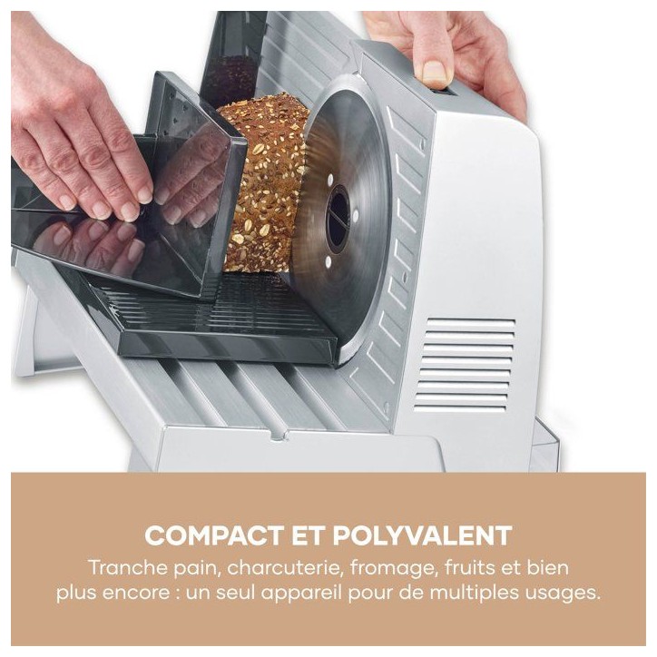 Trancheuse électrique universelle - SEVERIN - AS3917 - 150 W - Lame inox amovible 0 a 23 mm - Inox