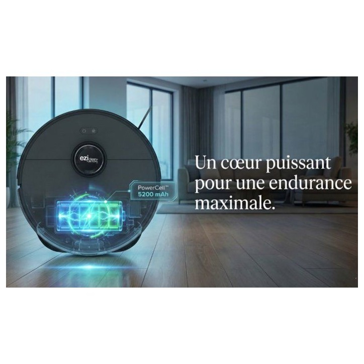 Robot Aspirateur Laveur - EZICLEAN PureFlow MAX - 14 000 Pa - AquaClean Auto-Refresh - EdgeMop Cleaning Robot Aspirateur Laveur - EZICLEAN PureFlow MAX - 14 000 Pa - AquaClean Auto-Refresh - EdgeMop Cleaning