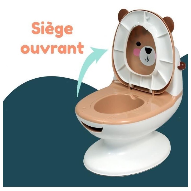 Pot bébé éducatif BAMBISOL - Couvercle et siege rabattable - Manette chasse-d'eau Pot bébé éducatif BAMBISOL - Couvercle et siege rabattable - Manette chasse-d'eau