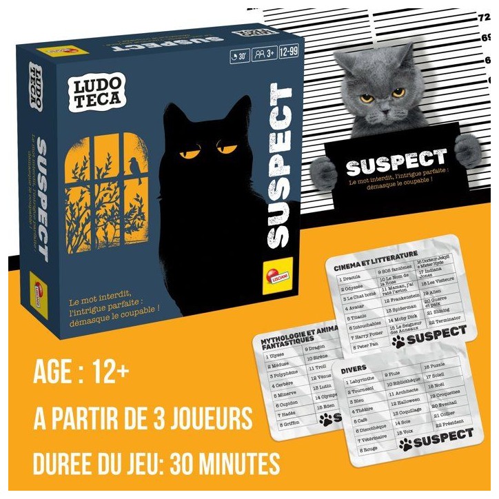 Suspect - Jeu de Bluff & Stratégie - LUDOTECA - LISCIANIGIOCHI - a partir de 3 joueurs - Des 12 ans Suspect - Jeu de Bluff & Stratégie - LUDOTECA - LISCIANIGIOCHI - a partir de 3 joueurs - Des 12 ans