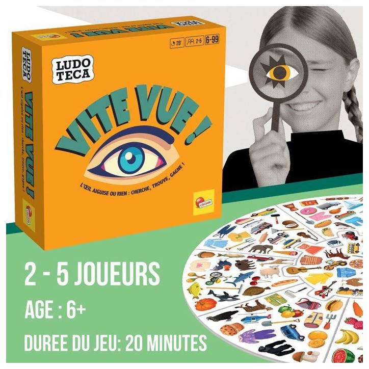 Vite Vue! - Jeu d'Observation - LUDOTECA - LISCIANIGIOCHI - 167 Jetons - De 2 a 5 joueurs - Des 6 ans Vite Vue! - Jeu d'Observation - LUDOTECA - LISCIANIGIOCHI - 167 Jetons - De 2 a 5 joueurs - Des 6 ans