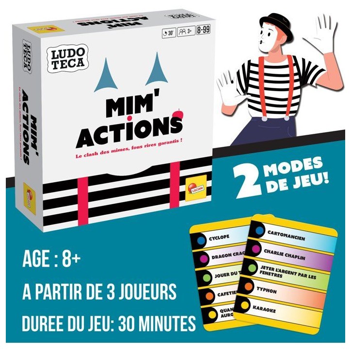Mim'Actions - Jeu de mime - LUDOTECA - LISCIANIGIOCHI - a partir de 3 joueurs - Des 8 ans