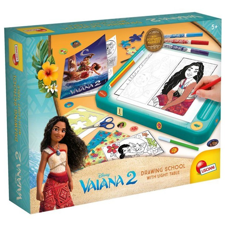 École de dessins avec table lumineuse - Vaiana 2 - LISCIANIGIOCHI - Kit Dessin - Table A4 - Pochoirs & Autocollants - Des 5 ans École de dessins avec table lumineuse - Vaiana 2 - LISCIANIGIOCHI - Kit Dessin - Table A4 - Pochoirs & Autocollants - Des 5 ans