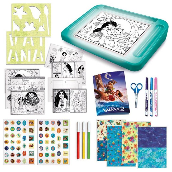 École de dessins avec table lumineuse - Vaiana 2 - LISCIANIGIOCHI - Kit Dessin - Table A4 - Pochoirs & Autocollants - Des 5 ans École de dessins avec table lumineuse - Vaiana 2 - LISCIANIGIOCHI - Kit Dessin - Table A4 - Pochoirs & Autocollants - Des 5 ans