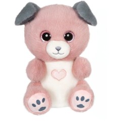 Peluche chien - GIPSY TOYS - CANDY - rose poudré et gris - 23 cm - co