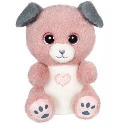 Peluche chien - GIPSY TOYS - CANDY - rose poudré et gris - 23 cm - co