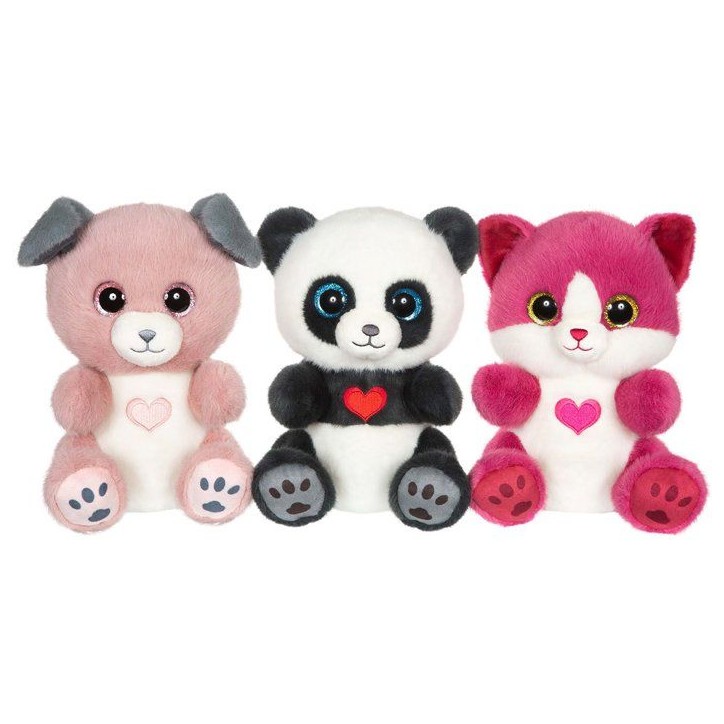 Peluche chien - GIPSY TOYS - CANDY - rose poudré et gris - 23 cm - coeur sur le ventre Peluche chien - GIPSY TOYS - CANDY - rose poudré et gris - 23 cm - coeur sur le ventre
