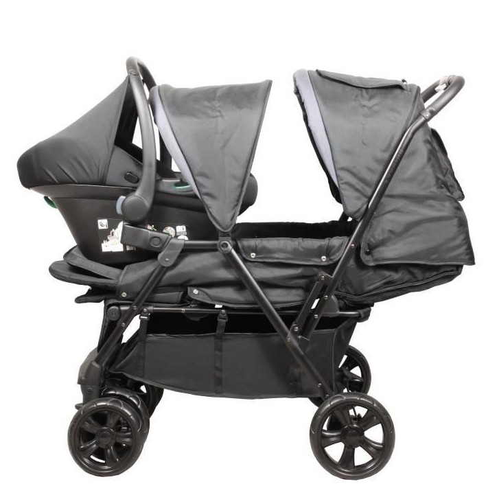 Poussette Double BAMBISOL - Toute équipée - Habillage pluie inclus - Pliage facile Poussette Double BAMBISOL - Toute équipée - Habillage pluie inclus - Pliage facile