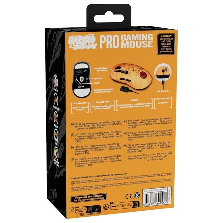 Souris gaming - Filaire/sans fil PC - KONIX - Naruto Shippuden - Édition Pro Collector Numérotée - Orange Souris gaming - Filaire/sans fil PC - KONIX - Naruto Shippuden - Édition Pro Collector Numérotée - Orange