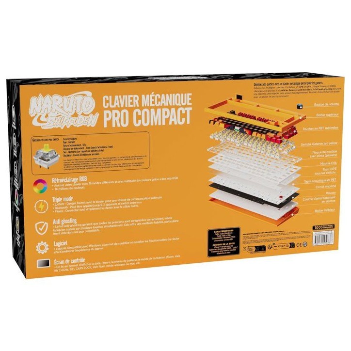 Clavier filaire/sans fil - Mécanique - KONIX - Naruto Shippuden - Édition Pro Collector Numérotée - AZERTY - LED RVB Clavier filaire/sans fil - Mécanique - KONIX - Naruto Shippuden - Édition Pro Collector Numérotée - AZERTY - LED RVB