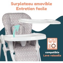 Chaise haute multipositions - BAMBISOL - Inclinable - Jusqu'a 3 ans -