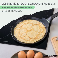 Set chandeleur crepiere - FACKELMANN - BRANDAO - Ø 26 cm - 3 ustensil