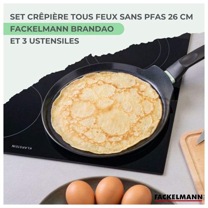 Set chandeleur crepiere - FACKELMANN - BRANDAO - Ø 26 cm - 3 ustensiles Set chandeleur crepiere - FACKELMANN - BRANDAO - Ø 26 cm - 3 ustensiles