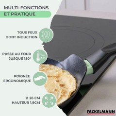 Set chandeleur crepiere - FACKELMANN - BRANDAO - Ø 26 cm - 3 ustensil