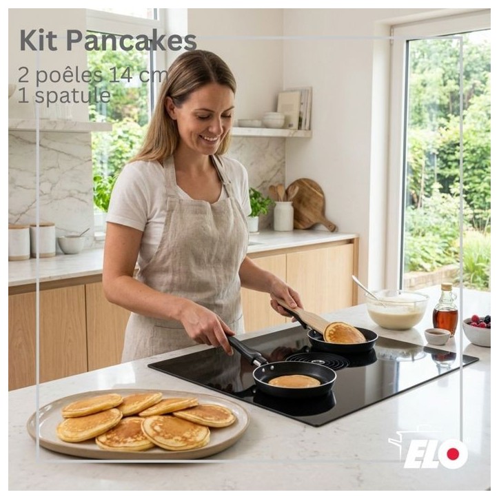 Set 2 mini crepieres - ELO - Ø 14 cm - 1 spatule Jewel de Luxe Set 2 mini crepieres - ELO - Ø 14 cm - 1 spatule Jewel de Luxe