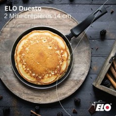 Set 2 mini crepieres - ELO - Ø 14 cm - 1 spatule Jewel de Luxe