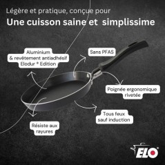 Set 2 mini crepieres - ELO - Ø 14 cm - 1 spatule Jewel de Luxe