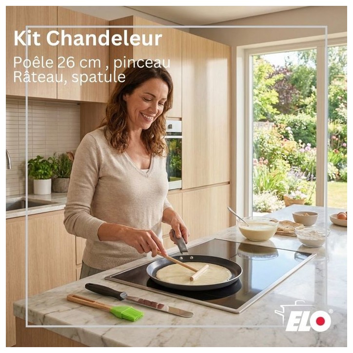 Set chandeleur crepiere - ELO - Ducato - Ø 26 cm - 3 ustensiles Set chandeleur crepiere - ELO - Ducato - Ø 26 cm - 3 ustensiles