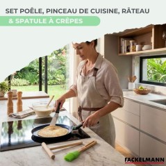 Set chandeleur crepiere - FACKELMANN - BRANDAO - Ø 26 cm - 3 ustensiles